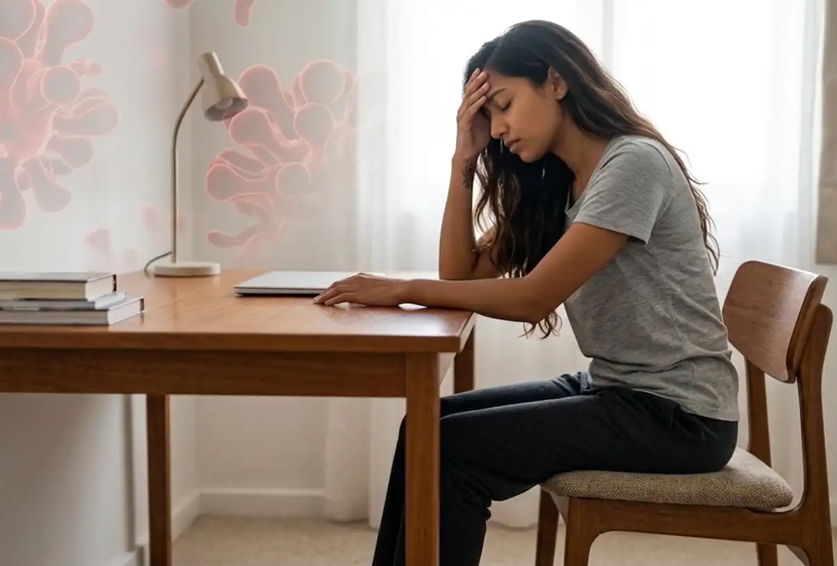 Girl Seating on chair with feeling anxious